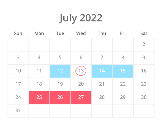 Styled calendar template