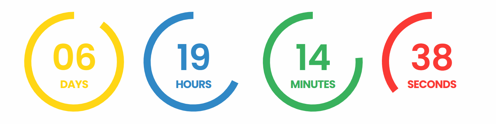 Animated progress-ring countdown timer
