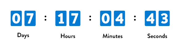Blue countdown digits on a white background