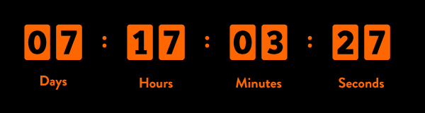Orange countdown digits on a black background