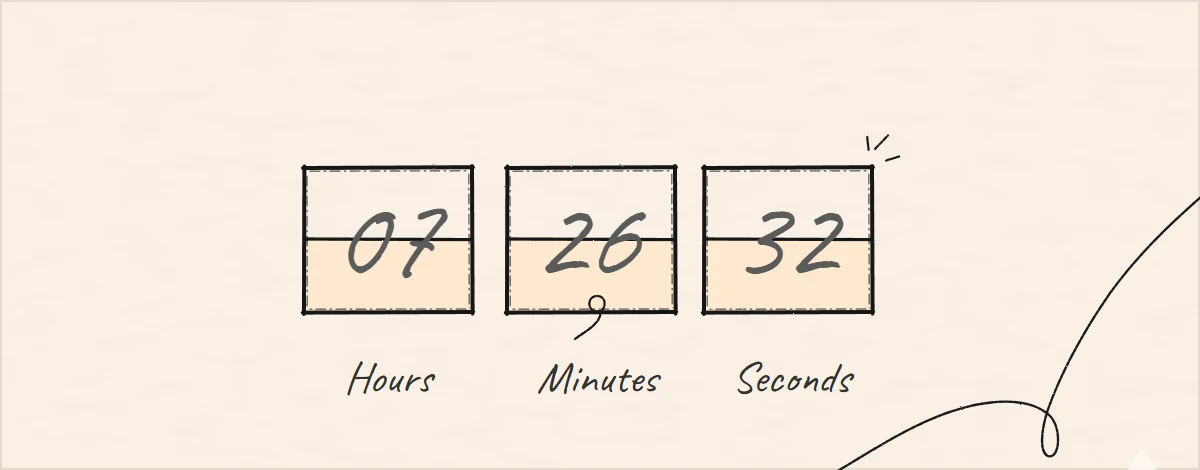 Hand-drawn countdown style with outlined numbers on a cream background
