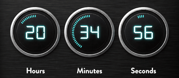 Three illuminated circular countdown displays