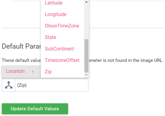 Default Parameter Screenshot