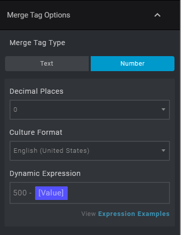 Dynamic Number Expressions