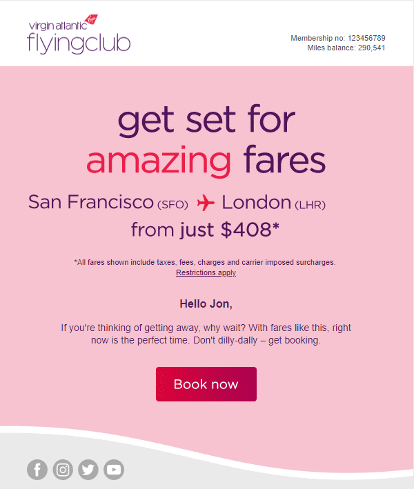 Virgin Airlines Example